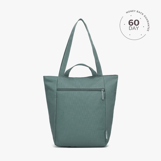 Green tote bag on a white background with a '60 Day Money Back Guarantee' badge.