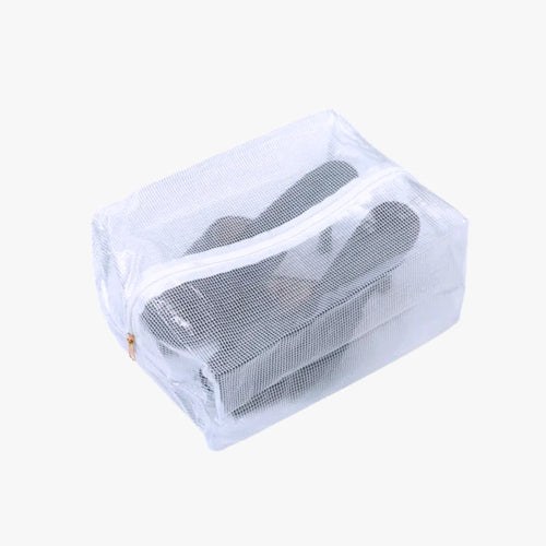 Clear Jenni Shoe Bag holding a pair of shoes